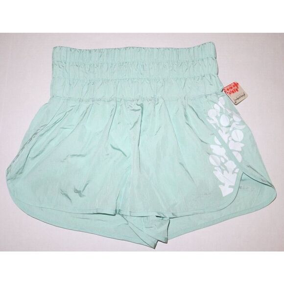 Free People FP Movement Women's Sz M Turquoise Mint The Way Home Pull On Shorts - Picture 1 of 8
